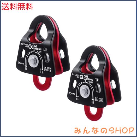 GM CLIMBING 40kN マイクロダブルプーリー CE UIAA認証 ボールベアリング 倍力システム プーリーシステム クライミング リギング レスキ