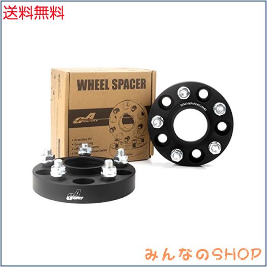 GAsupply 鍛造ワイドトレッドスペーサー PCD114.3 5H 内径60.1 M12XP1.5 厚さ25mm ワイトレハブリング一体 マットブラック【2枚セット】の通販は