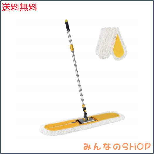 Cleanhome 業務用モップ 90cm幅 フロアモツプ 水拭き 乾拭き 除塵モップ フローリング 幅広い 体育館モップ 交換用マイクロファイバー 2