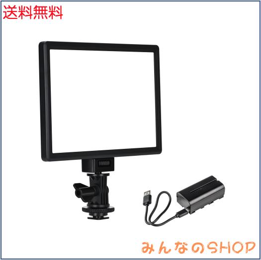 VILTROX L116T LED ビデオライト（白np-f550バッテリー付き） 撮影ライトキット 超薄型LEDパネル 輝度色温度調整可能 3300K-5600K