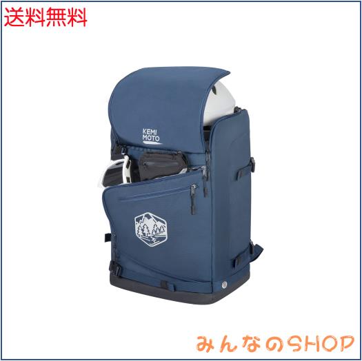 KEMIMOTO スキーバッグ ブーツバッグ スキーブーツケース スノーボード 大型 ヘルメット ブーツケース 大容量 60L ブルー