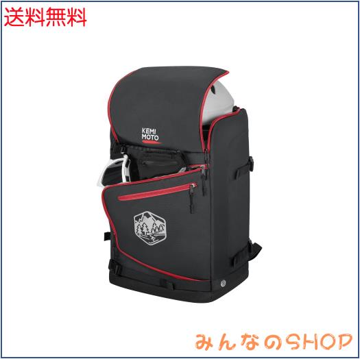 KEMIMOTO スキーバッグ ブーツバッグ スキーブーツケース スノーボード 大型 ヘルメット ブーツケース 大容量 60L レッド