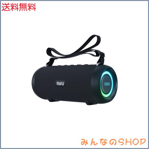 MIFA A90 Bluetoothスピーカー IPX7防水 60W大音量 ワイヤレスステレオ対応 RGB LEDライト 30時間連続再生 Micro SDカード対応 TWS機能 U