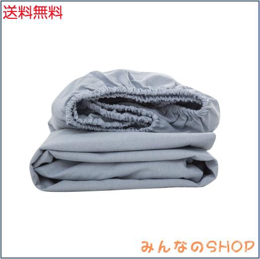 ボックスシーツ ワイドダブル オーガニックコットン マットレスシーツ 150x200x30cm 洗いざらしの綿100% BOXシーツ 防ダニ ライトブルーの通販は 5,619円