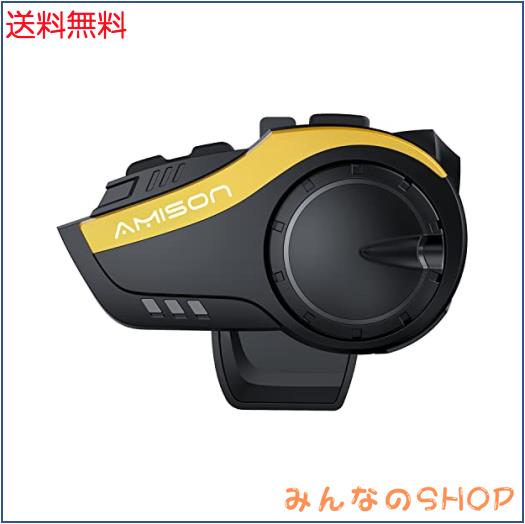 Amison バイクインカム 最大10人同時通話 最大通話距離2000m Bluetooth 5.0 無線機バイクいんかむ 連続28H時間通話 IP67防水 ヘルメット
