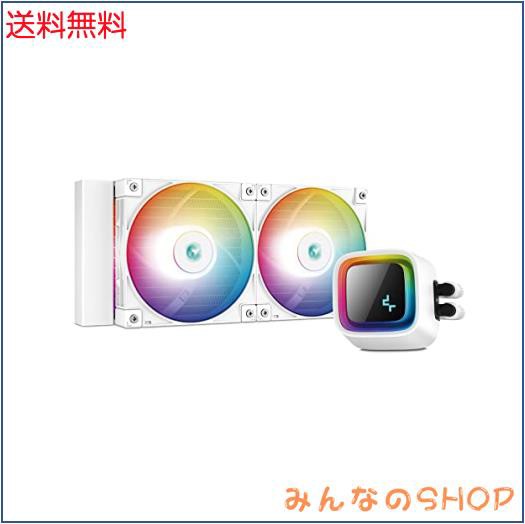 DeepCool LS520 WH 水冷式 CPU クーラー、240mm 放熱器、120mm A-RGB PWM ファン、Auto-RGB 機能、限定ガラス設計、厚さ調整可能なパネルの通販は
