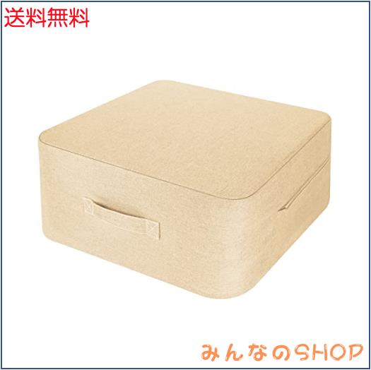 Homwarm トランポリン 室内 大人用 静音 エクササイズ 家庭用 省スペース 外カバー取り外し 洗濯可能 (40x40x15cm, ベージュ)
