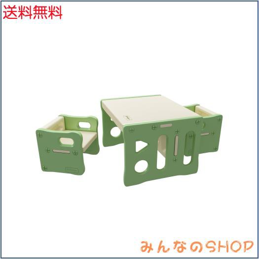 BanaSuper 子供用テーブルと椅子3点セット アクティビティ デスク チェア プラスチック 多機能 収納 家具 リビング学習/絵かき/ダイニンの通販は