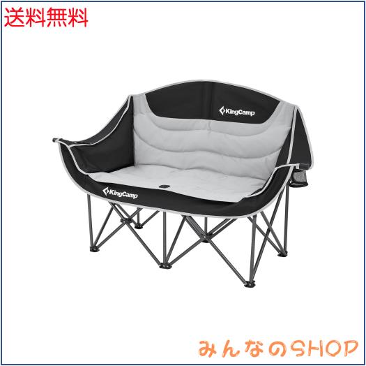 KingCamp アウトドア チェア 二人掛け キャンプ 椅子 折りたたみ式 耐荷重300kg ソファチェア カップルチェア 二人用 収納袋付き 釣り 運