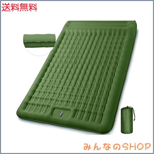 GDREAMT ダブル エアーマット キャンプ マット コンパクト 【幅広135cm・厚さ12CM】 エアマット 2人用 枕付き 寝心地よい 厚手 持ち運びの通販は