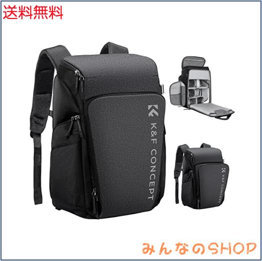 K＆F Concept カメラバッグ カメラバックパック カメラリュック 25L 大容量 おしゃれ 2気室 多機能 男女兼用 一眼レフバック 容量拡張可