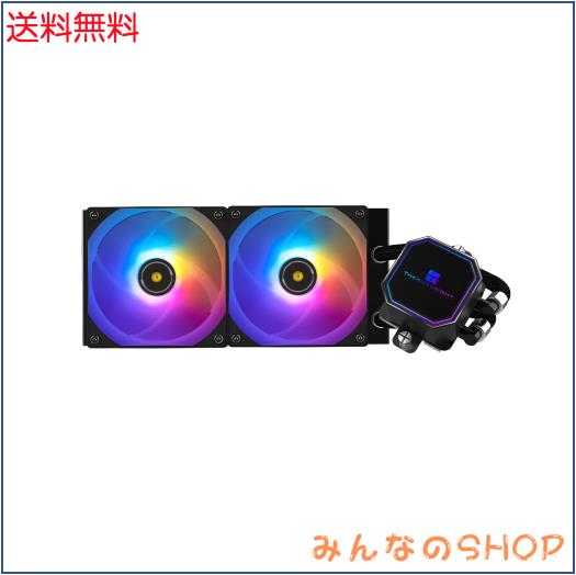 Thermalright Frozen Prism 240 Black ARGB AIO 水冷クーラー、液冷CPUクーラー、2×120mm PWMファン水冷システム、1850RPM高速、AMD/AM4