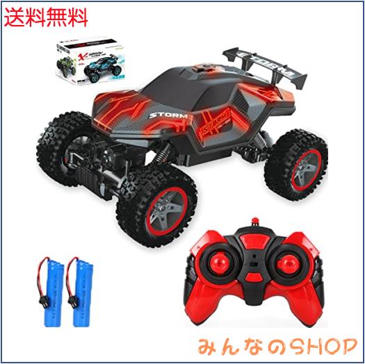 ラジコンカー こども向け オフロード スタントカー RCカー 操作時間70分 4WD 四輪駆動 1/16 五つライトモード 水スプレー USB充電式 LED