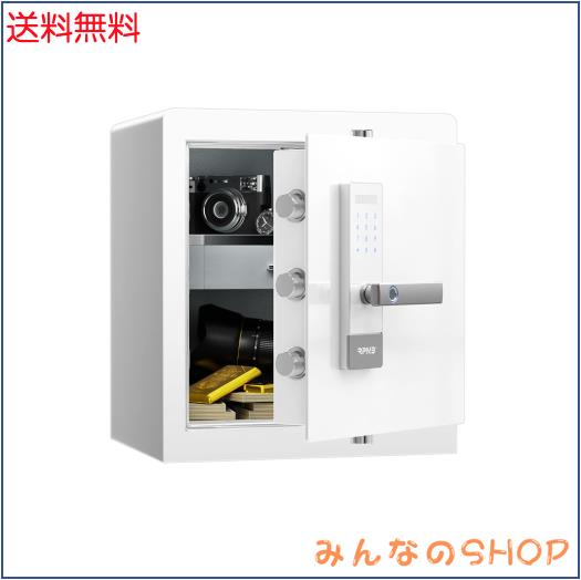 RPNB 金庫 防犯金庫 保管庫 スマートタッチスクリーン音声提示金庫 二重警告 取り外し可能な棚 緊急キー2本 家庭用 事務所 ホテル 45L ホ