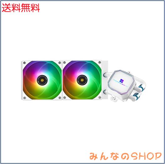 Thermalright Frozen Prism 240 White ARGB 液体 CPU 水クーラー 120 mm ARGB PWM ファン、240 白冷列仕様、コンピューター水クーラー AM