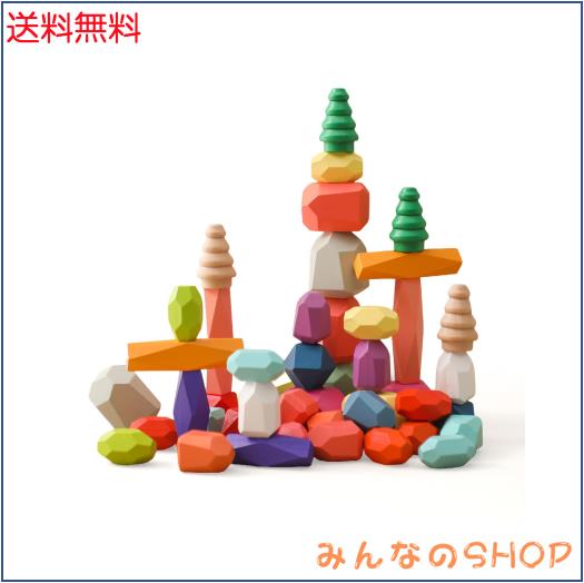 Promise Babe 積み木 ブロック 48個 大きさ違う キャンデー系 カラフル 木製 知育玩具 色認識 指先トレーニング 早期開発 赤ちゃん 子供 5,557円