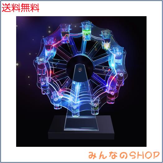 WANCHIY テキーラ観覧車 LED酒ボトルの表示棚 12カップ ワインラック 酒グラススタンド 充電式 自動カラーチェンジ 誕生日 クリスマス ナ