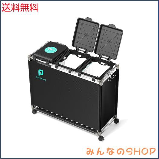 ゴミ袋ホルダー 3分別*30L ゴミ箱 ふた付き レジ袋を隠すゴミ袋スタンド 90L大容量 キャスター付きダストボックス 目隠しダストワゴン スの通販は