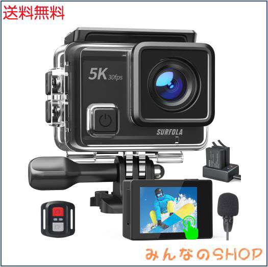 【2024進級版5Kカメラ】Surfola 進級版5Kアクションカメラ SF430 30FPS 24MP解像度 WiFi搭載 マイク付属 EIS手ブレ補正 ダイナミック感知