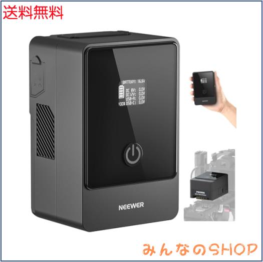 NEEWER ミニ Vマウントバッテリー 6800mAh 99Wh 14.5V ミニVロック電池 65W PDタイプC/Dタップ/BP/USB A/デュアルDCポート/OLEDディスプ
