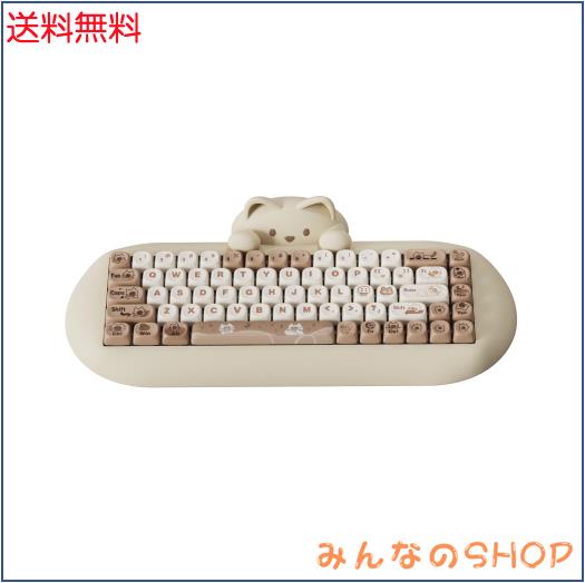 YUNZII C68 ワイヤレスメカニカルキーボード かわいい猫 ps4/ps5対応 65％ 無線 ホットスワップ シリコーン 人間工学 ゲーミングキーボー