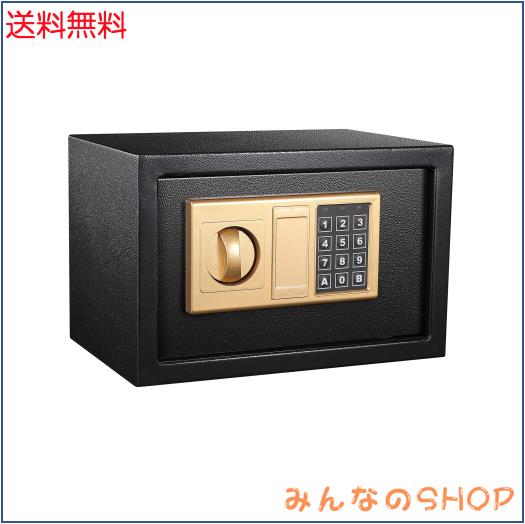 金庫 家庭用 小型 電子金庫 12.4L デジタルキーボード 緊急キー2本付き 床・壁に固定可能 盗難防止 家庭/事務所/ホテル/店用 日本語説明の通販は 8,872円