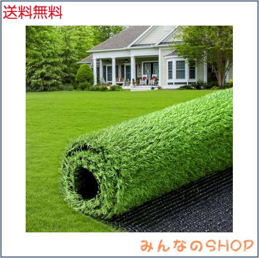 人工芝 2m×5m 芝丈20mm 透水タイプ 防カビ 芝生 ロール 高密度 ベランダ お庭 24本ピン付き 秋色 (2x5m, 秋色)