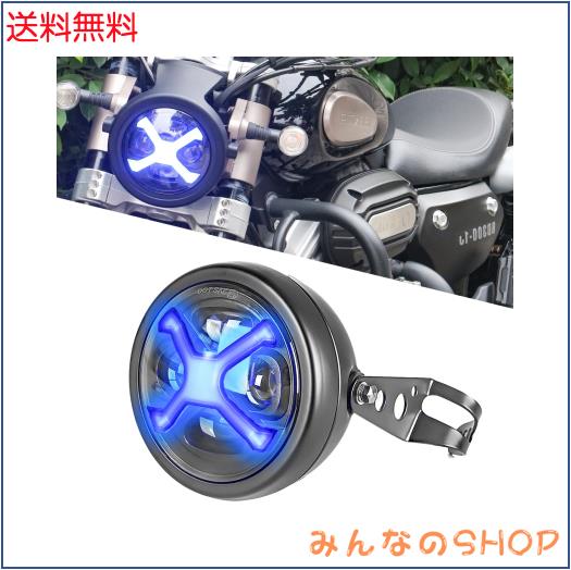 Vancroser 5.75インチ ヘッドライト LED X字型 オートバイ ヘッドライト DRL Hi/Lo切り替え 12V/24V 高輝度・防水・防塵 IP68防水 車検対の通販は 9,498円
