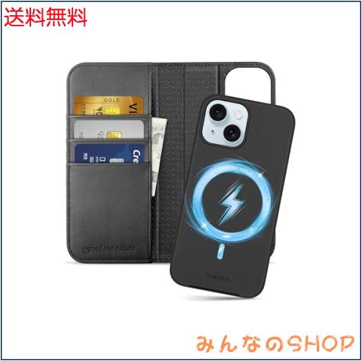 SHIELDON iPhone 15 対応手帳型ケース 2in1分離式 本革 取り外し自由 あいふぉん15 携帯カバー 衝撃吸収 カード収納 横置きスタンド機能 の通販は 5,746円