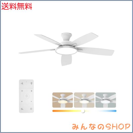 TALOYA シーリングファンライト Φ132cm 調光 調色 10畳 12畳 ファン正逆回転 風量調節 LED天井ファンライト 静音DCモーター 冷暖房効果