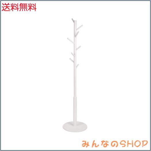 VaLaVie コートハンガー 木製おしゃれ丸底ハンガーラック 衣類収納 高さ調節可能 安定 組み立て簡単 8つのフック 高さ173.5cm コート バの通販は