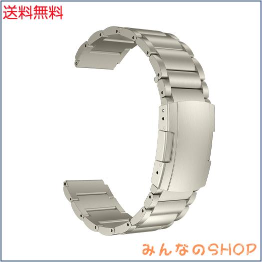 MaKTech チタンバンド、20mm軽量ワンピースメタルリンクブレスレット、Samsung Galaxy Watch 3 45mm/46mm,HuaWei Watch 4/3 ＆ Ultimate/G
