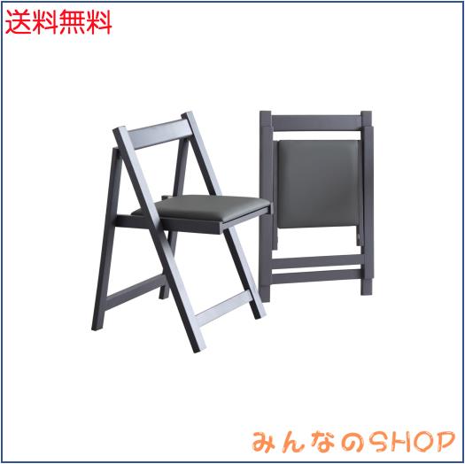 FUNROLUX ダイニングチェア 折りたたみ椅子 2脚セット 木製 折りたたみチェアコンフォートシート クッション付き 折り畳み椅子 組立不要