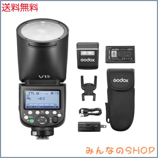 GODOX V1Pro-S リチウムイオン丸頭カメラフラッシュ Sony対応 1/8000HSS 76WS 2.4G TTL スプリットサブフラッシュデザイン Type-C 充電ポ