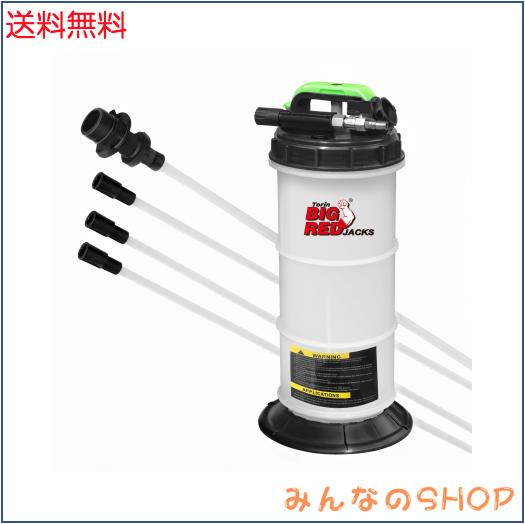 BIG RED オイルチェンジャー 上抜き エア手動兼用式 オイル吸引ポンプ 6L 軽量ポータブルタイプ オイル交換 大容量 電気不要 液体交換 ポ