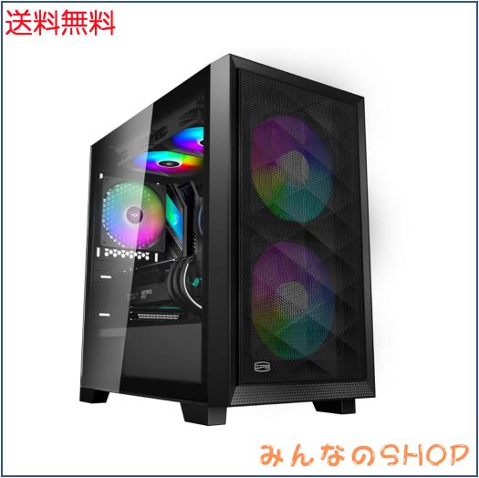PCCOOLER CPS C3D310 ARGB PCケース M-ATX ミドルタワー, 非常に通気性の高い メッシュメタルフロントパネル エアフロー ITX ミドルタワ