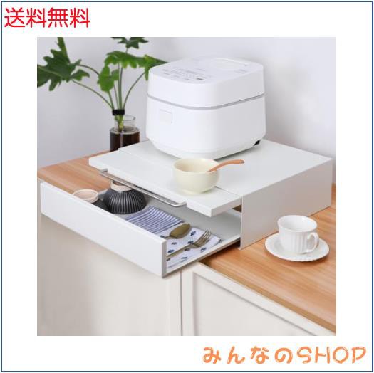 Tydle 【レンジ下スライドテーブル+引き出し】 キッチン家電下引き出し キッチンラック 2段 レンジ台 レンジラック 約横45×奥行37×高さの通販は