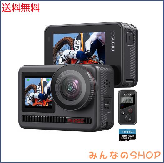 AKASO Brave8 アクションカメラ 4K60fps 48MP スーパースムーズ手ぶれ補正 ウェアラブルカメラ IPX8本機防水10M 水中カメラ 1550mAhバッ