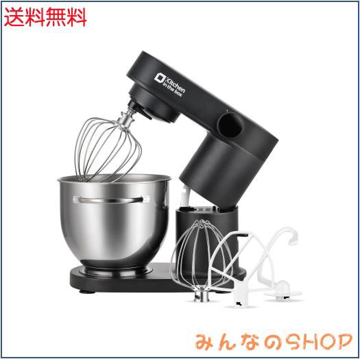 Kitchen in the box スタンドミキサー 5L大容量 3種類アタッチメント 6段階スピード調節 卓上型ミキサー 混ぜる/練る/泡立てる 一台三役