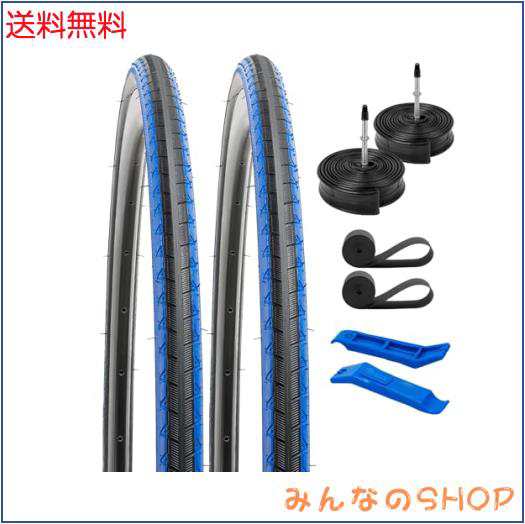 2本セット,700 28c タイヤ,700x28c タイヤ カラー + 自転車チューブ 肉厚 仏式バルブ60mm +リムテープ + タイヤレバー,タイヤ 700x28c,自の通販は 8,292円