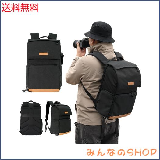 K＆F Concept カメラバッグ カメラ用バックパック カメラリュック 22L 大容量 おしゃれ 2気室 カメラリュックサック サイドアクセス レイ