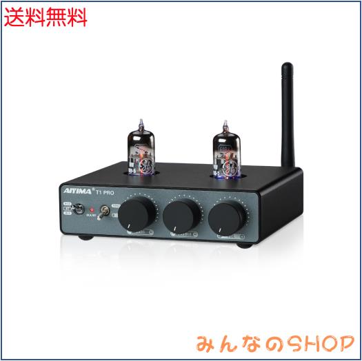AIYIMA T1pro 6186 TUBE真空管 Bluetooth 5.1 プリアンプ トリガー付き QCC3040+NE5532 aptx-hd プリアンプ 高低音制御対応 HiFi ステレ