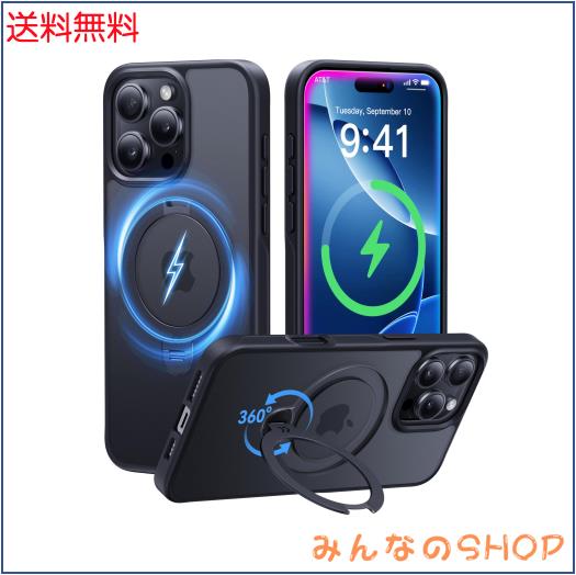 【2024最高傑作＆定点360度回転】CASEKOO iPhone 16 Pro 用 ケース 米軍MIL規格 耐衝撃 MagSafe対応 高耐久性【横縦両立・角度自由調整】