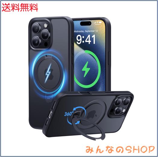 【2024最高傑作＆定点360度回転】CASEKOO iPhone 16 Pro Max 用 ケース 米軍MIL規格 耐衝撃 MagSafe対応 高耐久性【横縦両立・角度自由調