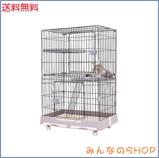 Shinyever 猫 ケージ 猫ケージ キャットケージ 猫ゲージ 2段 大型 82*57*124CM キャスター付き ハンモック付き キャットケージ猫 梯子付