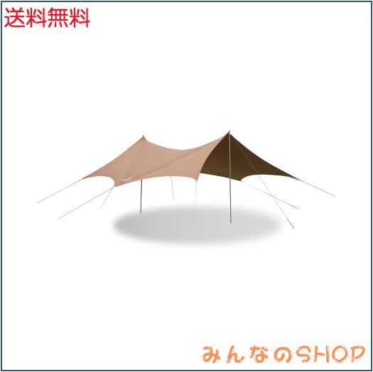 Mountainhiker 大型タープ 640×565cm シルバーコーティング210Dポリエステル UPF50+ UVカット 防水3000mm 耐久性 屋外 キャンプタープ