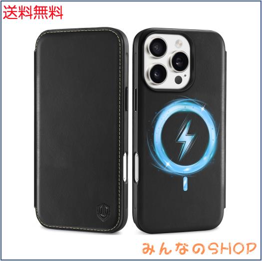 SHIELDON iPhone16 Pro 対応 ケース 手帳型 本革 あいふぉん 16 プロ 対応 スマホカバー カード収納 マグネット内蔵 衝撃吸収 [RFIDブロ