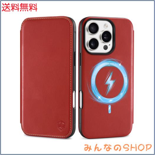 SHIELDON iPhone16 Pro 対応 ケース 手帳型 本革 あいふぉん 16 プロ 対応 スマホカバー カード収納 マグネット内蔵 衝撃吸収 [RFIDブロ