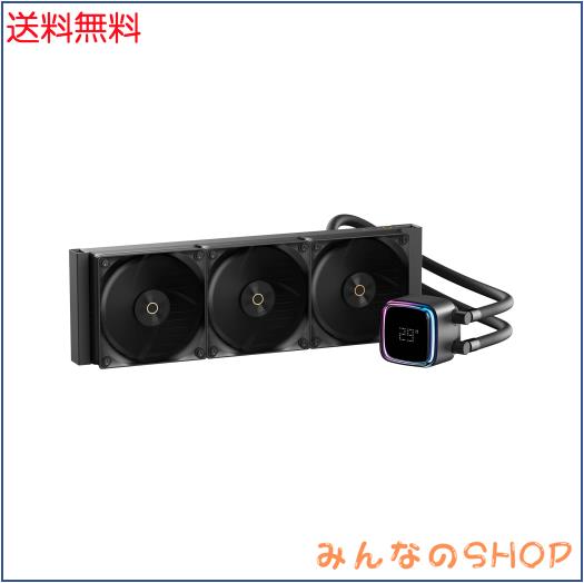 Ocypus Iota L36 CPUクーラー 水冷、デジタルディスプレイ、360MM AIO 簡易水冷CPUクーラー、効率的な冷却ポンプ、ARGB照明コントロール