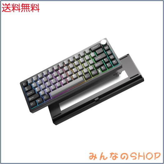 YUNZII AL68 メカニカルキーボード ワイヤレス 68キー ホットスワップ対応 英語配列 RGB QMK/VIAアルミニウムキーボード BT5.0/2.4G/USB-の通販は